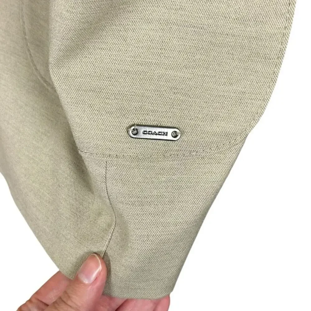 NWT Coach Tea Tan Button Front Slip Pocket Blazer Womens Medium Corpcore